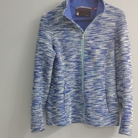 Spyder Blue and White Patterned Women's Jacket Size Medium - Picture 1 of 6